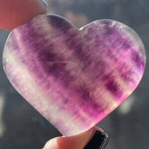 Pretty Mini Fluorite Heart Set  - 2 Hearts! D